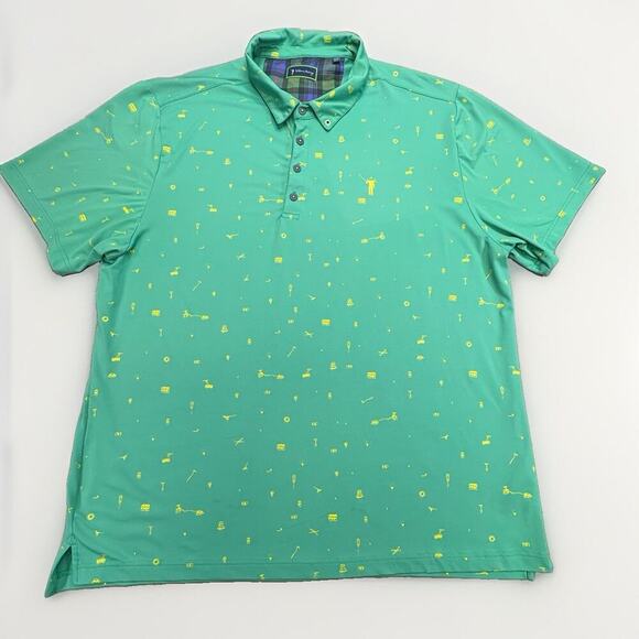 William Murray Other - William Murray Green Yellow Performance Golf Men’s Polo Shirt Sz XX-Large (XXL)